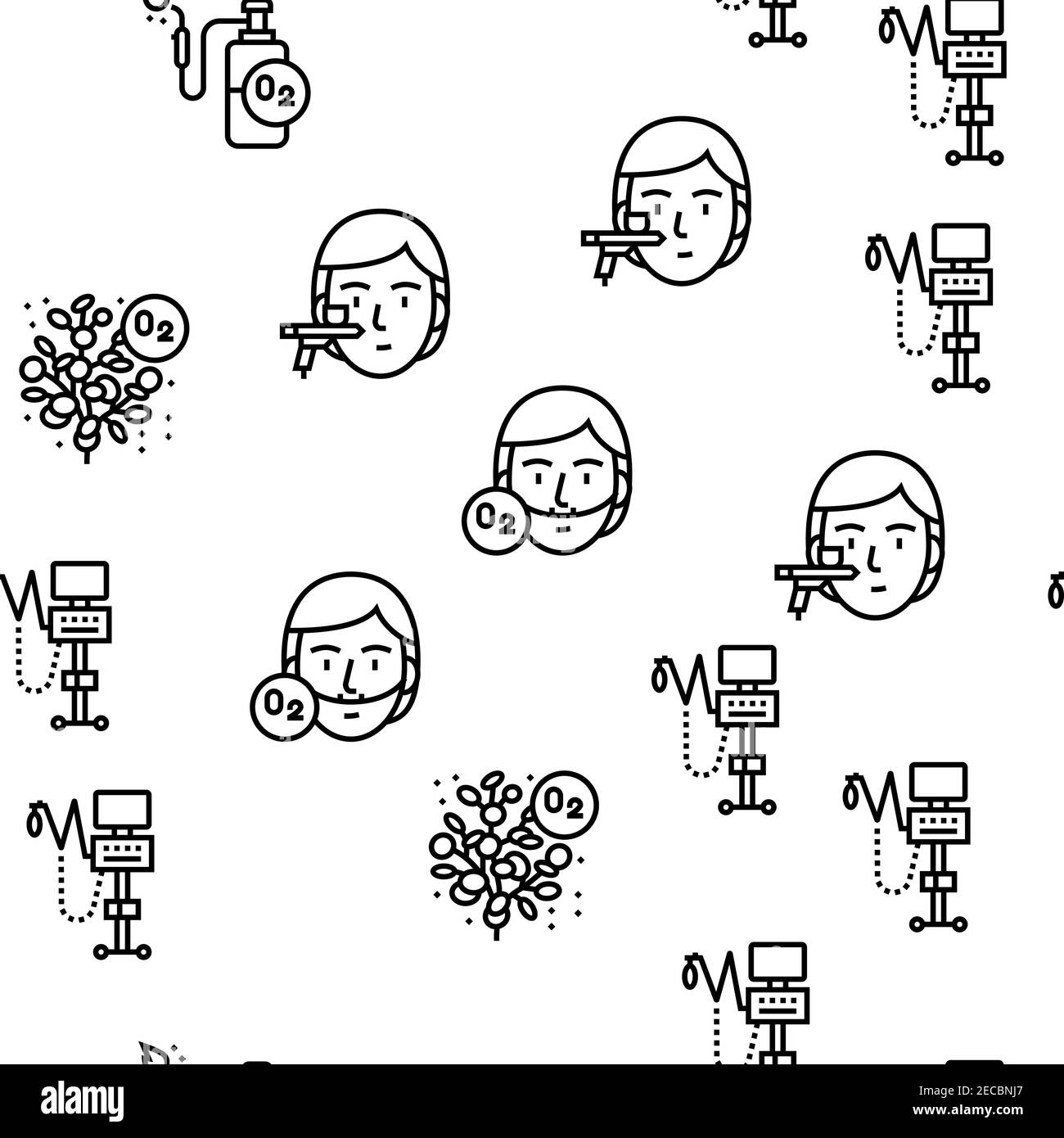 Schema continuo vettore chimico ossigeno O2 Illustrazione Vettoriale