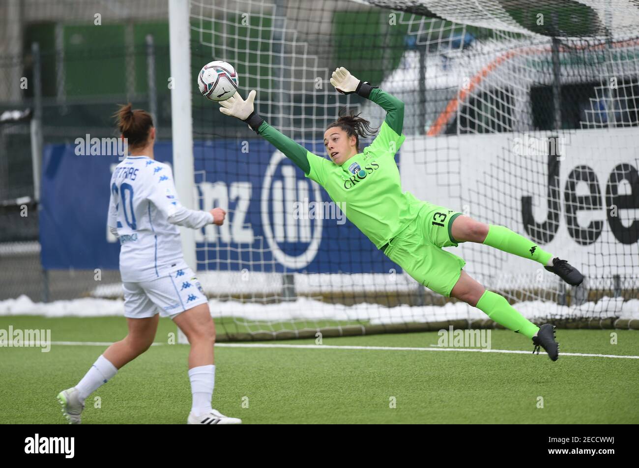 Vinovo (TO, Italia. 13 Feb 2021. Vinovo (TO), Italy, Juventus Training Center, 13 febbraio 2021, Noemi fedele (Empoli) durante Juventus vs Empoli Ladies - Italian Coppa Italia Football Match Credit: Danilo Vigo/LPS/ZUMA Wire/Alamy Live News Foto Stock