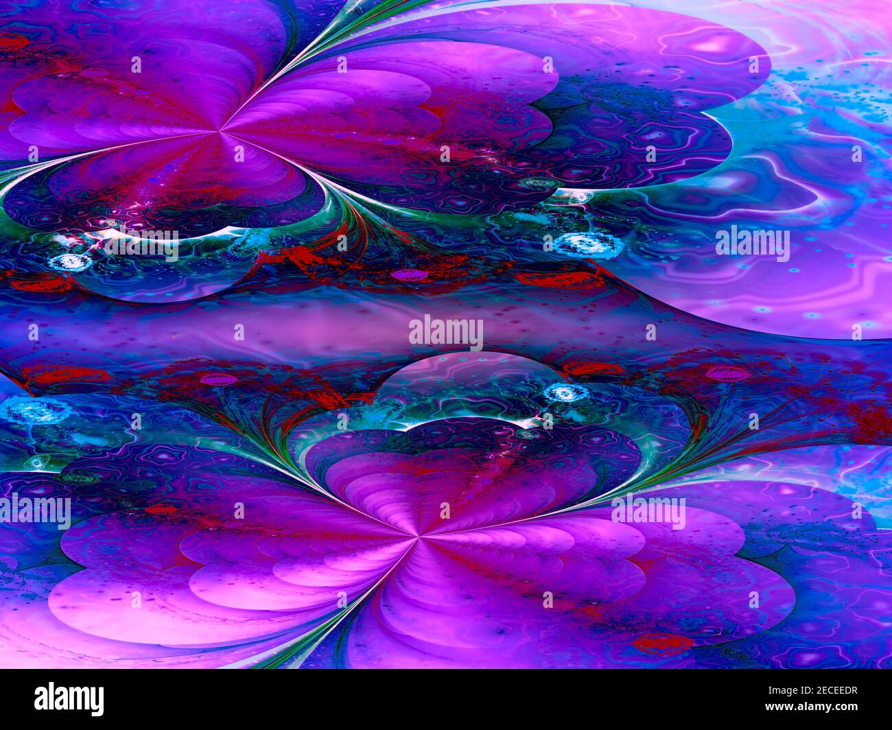 Fiori astratti colorati - motivo frattale generato digitalmente Foto Stock