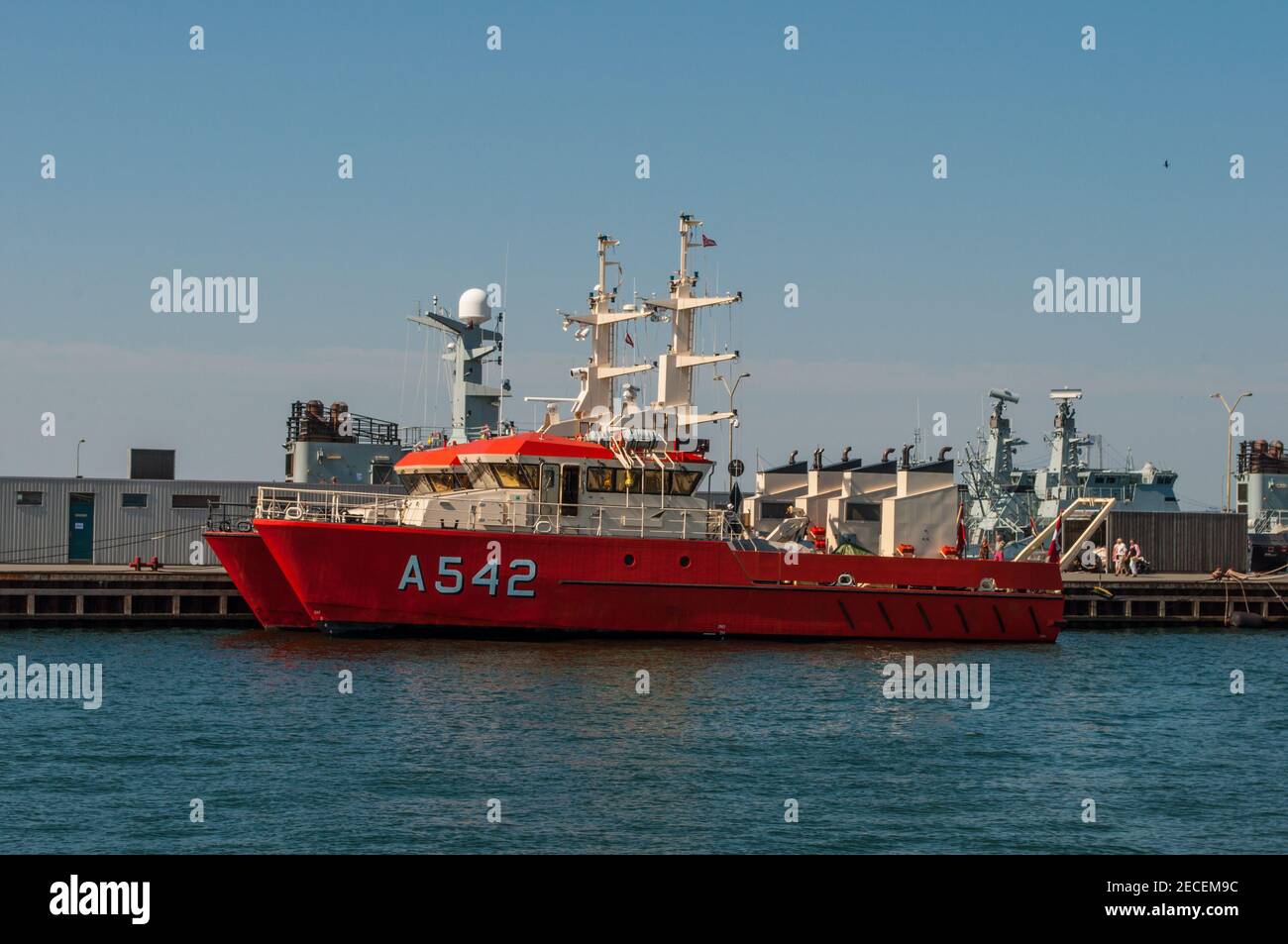 Korsor Danimarca - Agosto 22. 2015: Nave di rilevamento marittima Fyrholm A542 Foto Stock