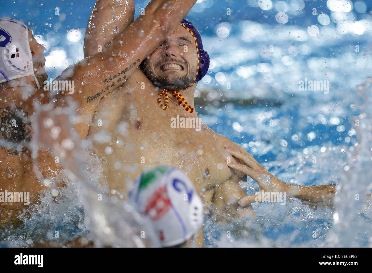 Roma, Italia. 13 Feb 2021. Roma, Italia, Centro Federale di Ostia, 13 febbraio 2021, Italia contro Spagna durante la Frecciarossa Cup - Italia contro Spagna - Waterpolo Nazionale Italiana Credit: Luigi Mariani/LPS/ZUMA Wire/Alamy Live News Foto Stock