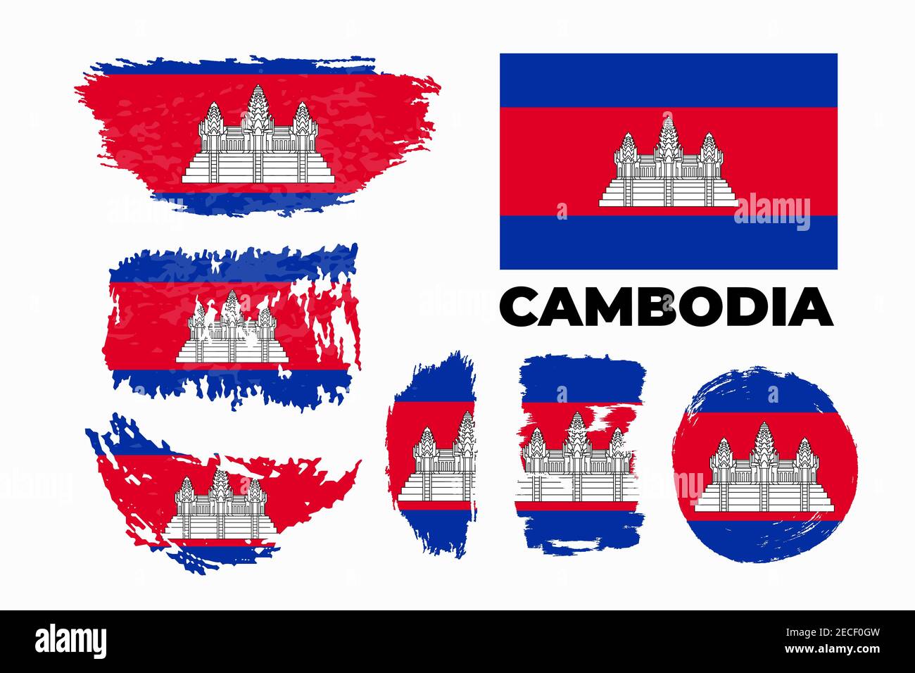 Bandiera della Cambogia. Modello per il design dei premi, un documento ufficiale Illustrazione Vettoriale