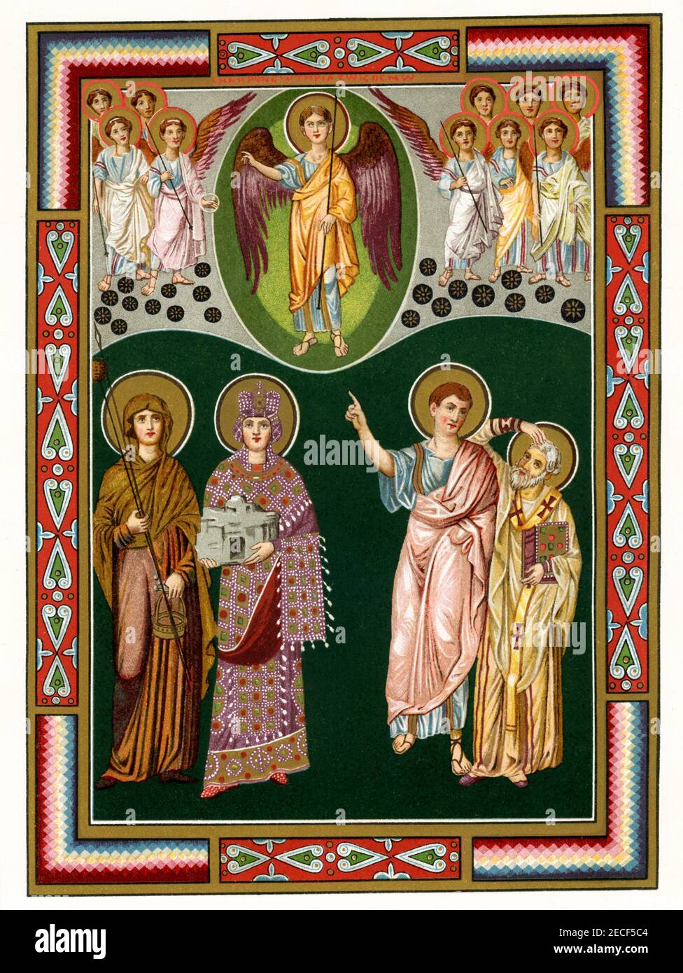 Gregorio di Nazianzus, conosciuto anche come Gregorio Teologo o Gregorio Nazianzen, fu arcivescovo di Costantinopoli del IV secolo e teologo. Sant'Elena, chiamata anche Helen, (morta nel 328) imperatrice romana che fu nota come scopritore della croce di Cristo. Foto Stock