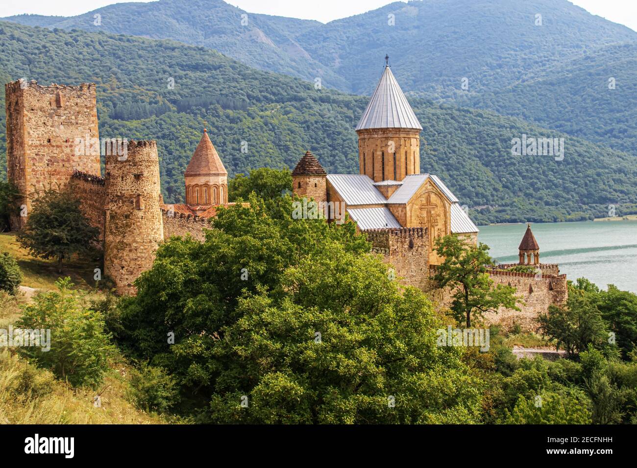 Monastero di Jvari - monastero ortodosso georgiano del VI secolo vicino a Mtskheta in Georgia orientale - Sito Patrimonio dell'Umanità dell'UNESCO Foto Stock