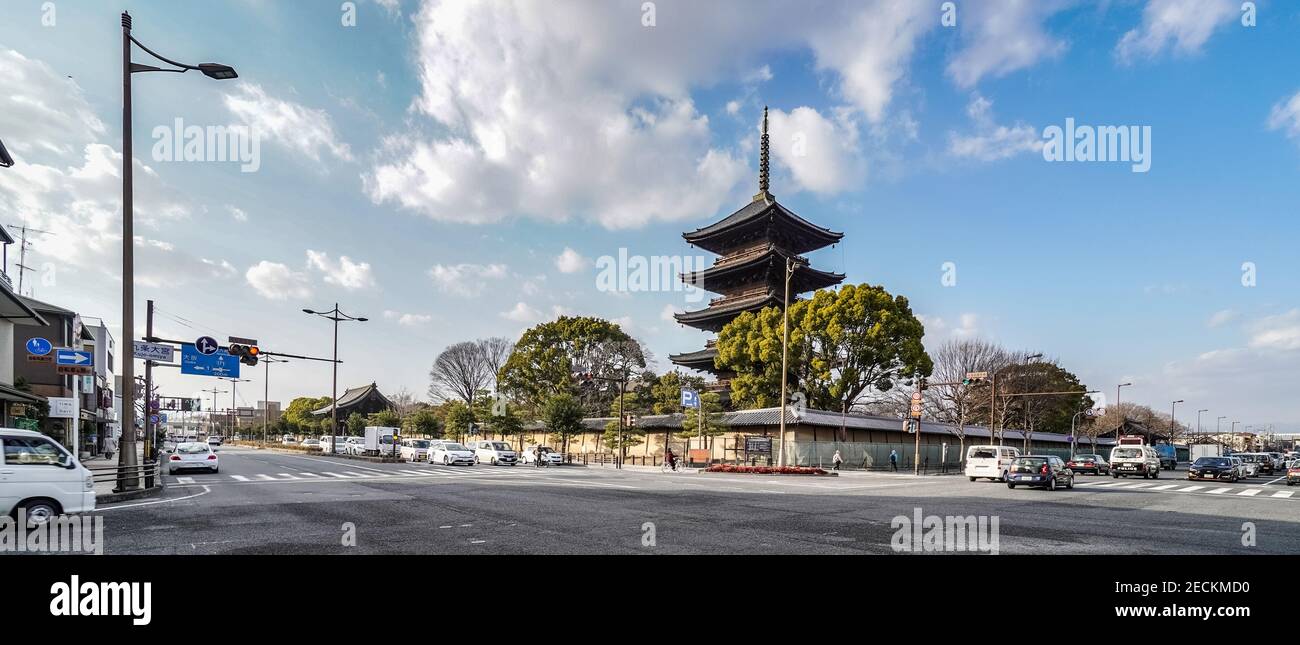 Pagoda a cinque piani, Tempio Toji, Kyoto, Giappone Foto Stock