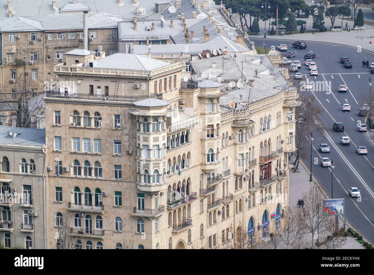 Casa di scienziati costruito nel 1946, Baku città, Azerbaigian Foto Stock