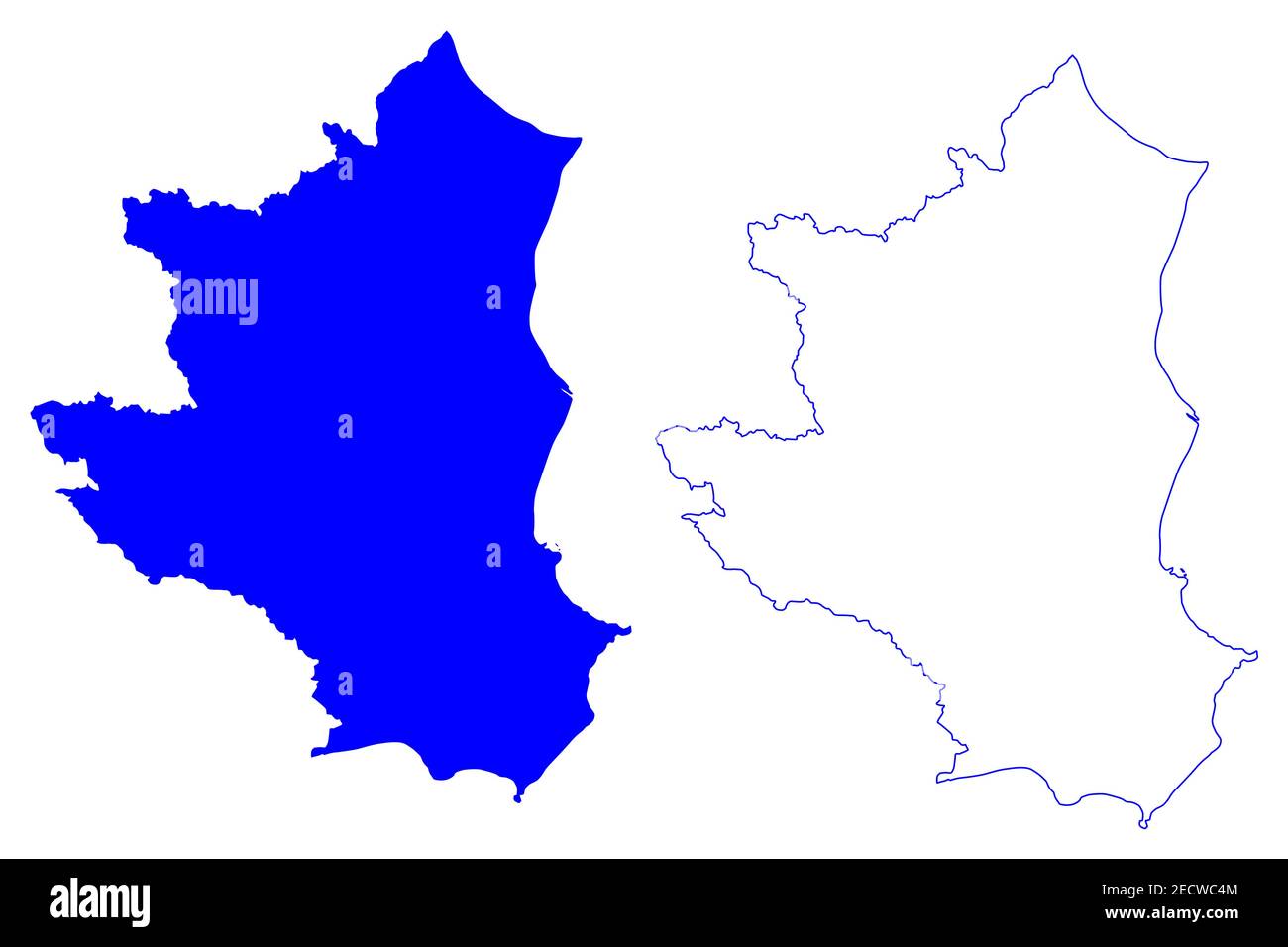 Provincia di Crotone (Italia, Repubblica Italiana, Regione Calabria) mappa illustrazione vettoriale, schizzo della mappa Provincia di Crotone Illustrazione Vettoriale