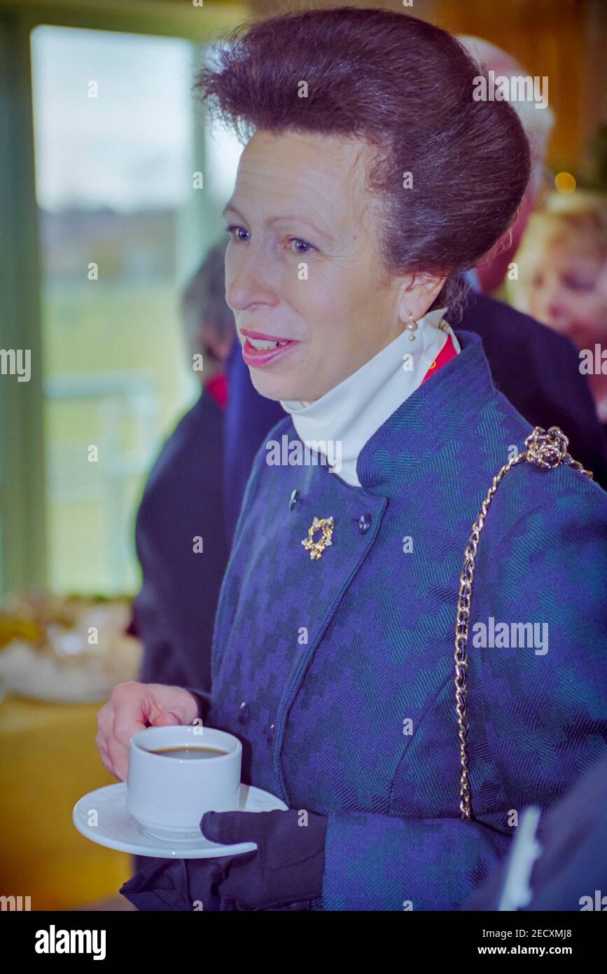 Sua altezza reale la Principessa reale, la Principessa Anna, visita il complesso sportivo Horntye Park a Hastings, East Sussex, Inghilterra, Regno Unito. 17 novembre 2000 Foto Stock