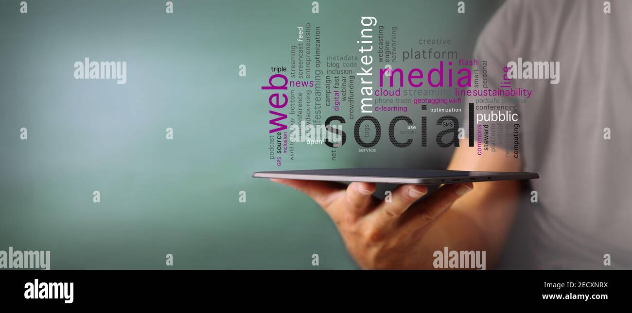 Concetto di rete e servizi multimediali Foto Stock