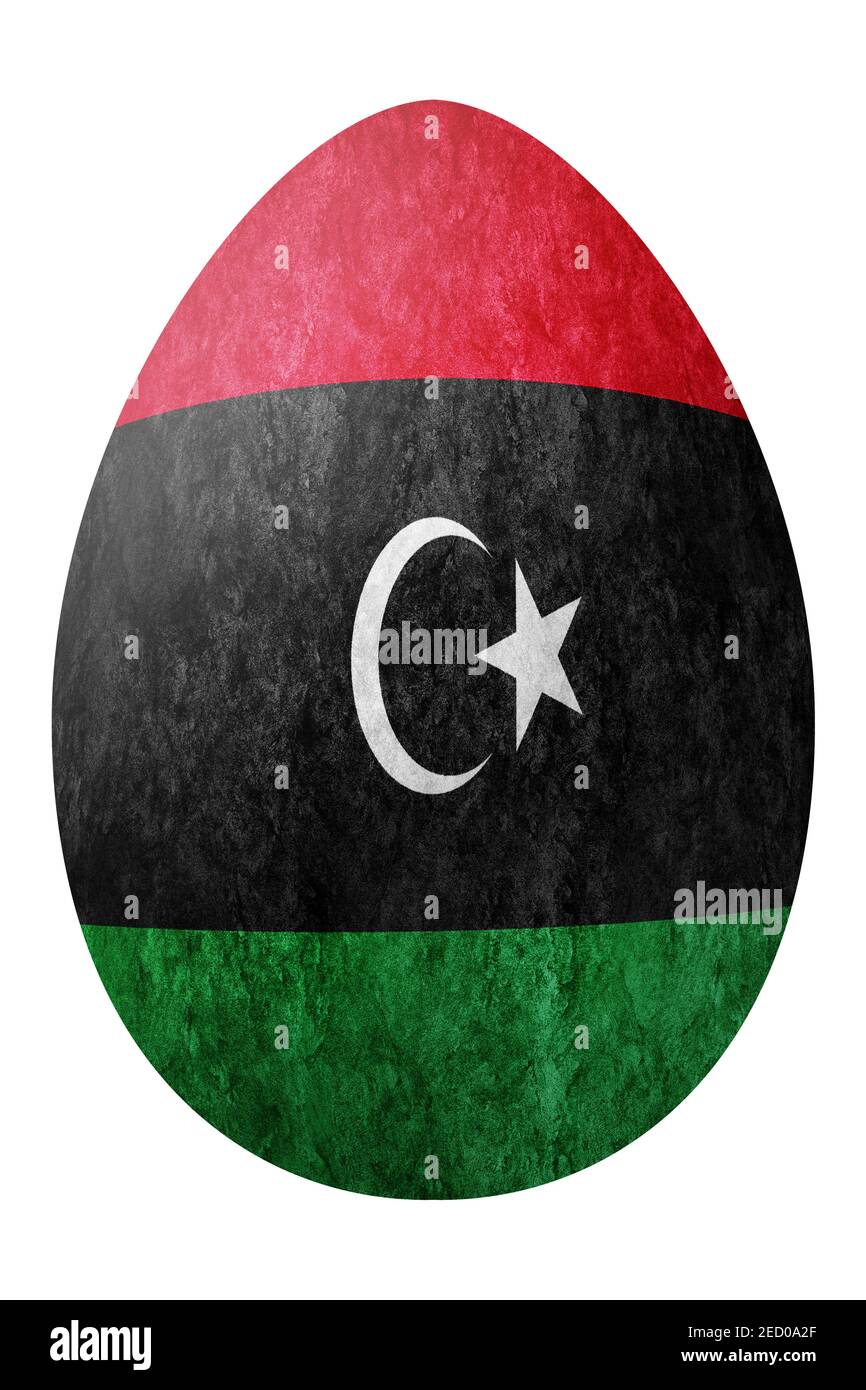 Libia uovo di Pasqua, uovo di bandiera nazionale, percorso di ritaglio Foto Stock