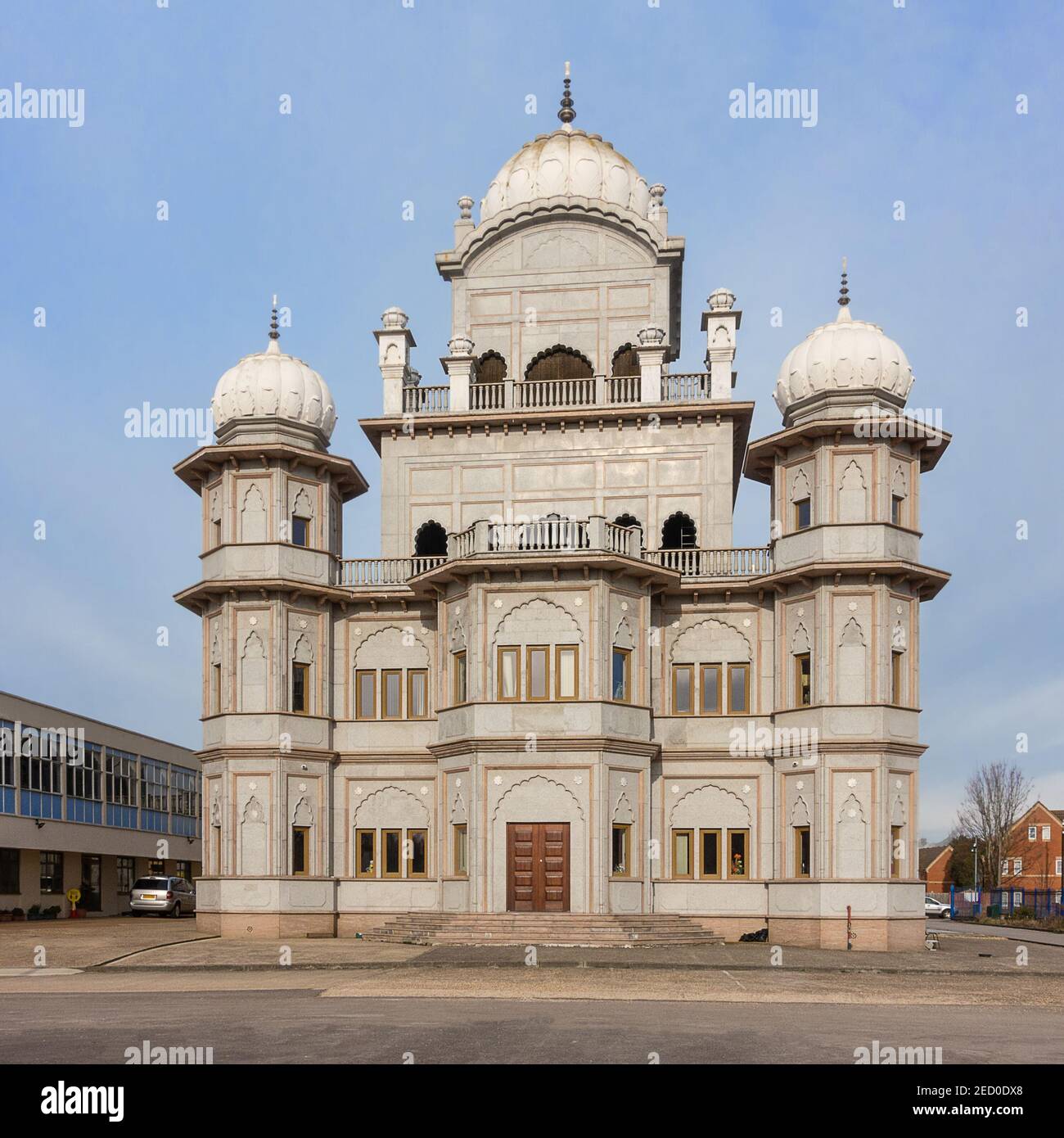 Tempio Guru Nanak Gurdwara a Bedford, Inghilterra Foto Stock