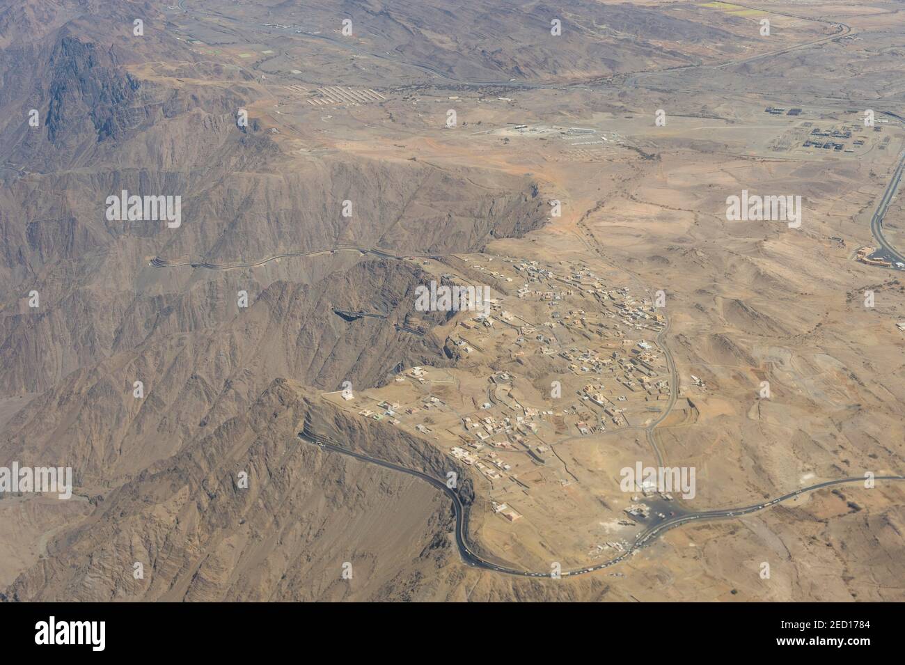 Aereo della regione montagnosa intorno ad Abha, Arabia Saudita Foto Stock