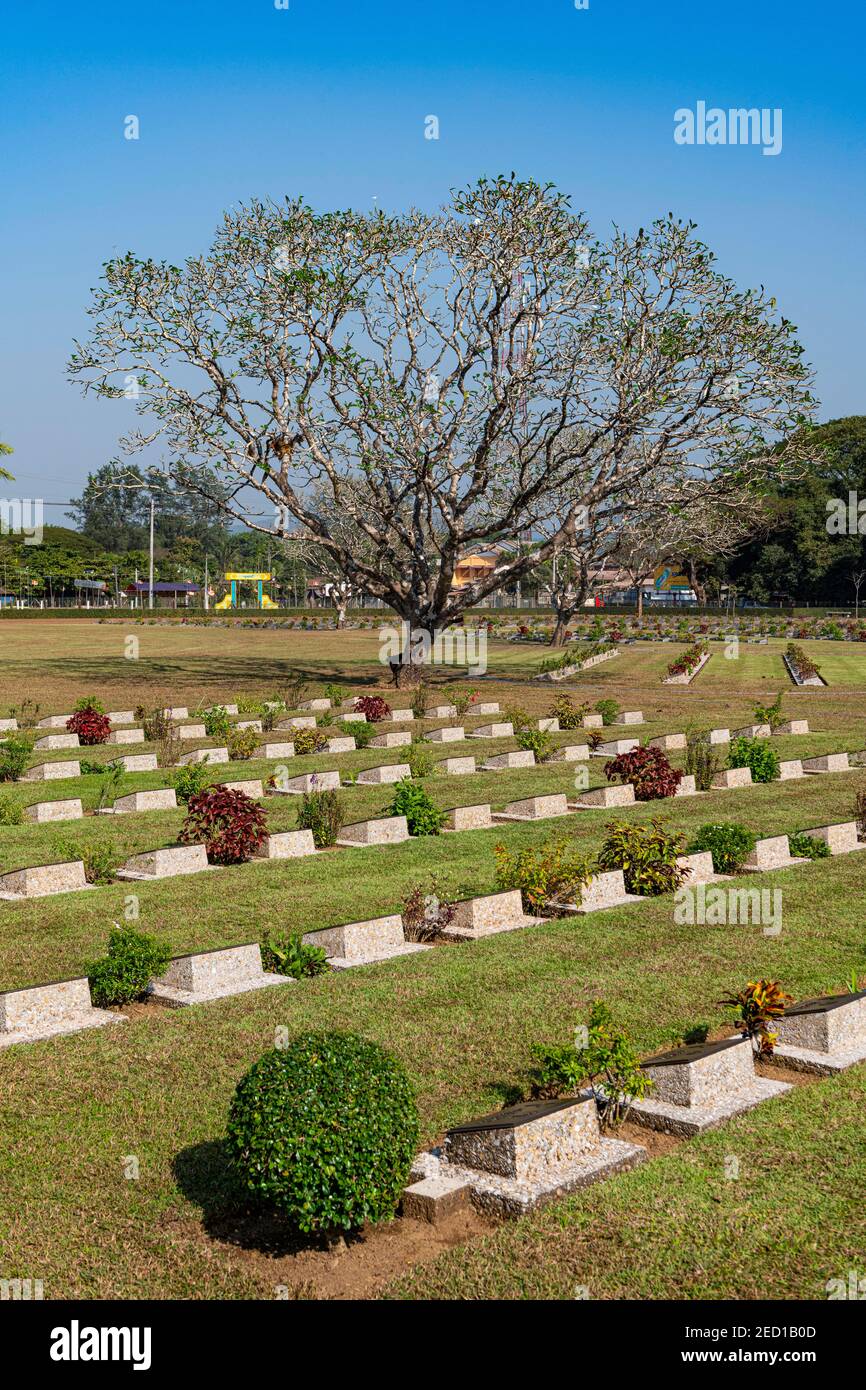 Cimitero di guerra di Thanbyuzayat, Thanbyuzayat, stato di Mon, Myanmar Foto Stock