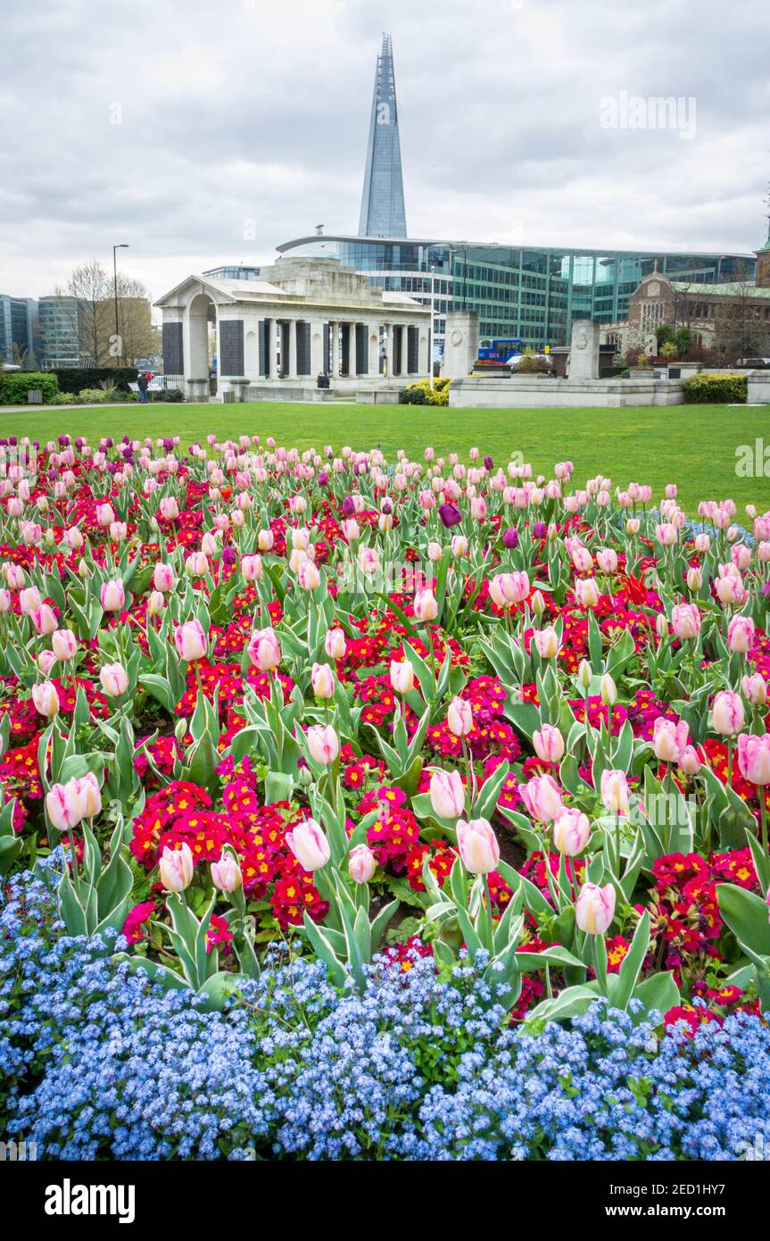 Vista dei Trinity Square Gardens, Londra, Regno Unito Foto Stock