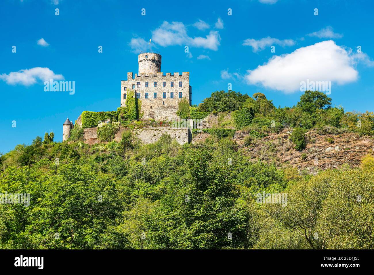 Castello Pyrmont in uova e lattimi, Eifel, Renania-Palatinato, Germania Foto Stock