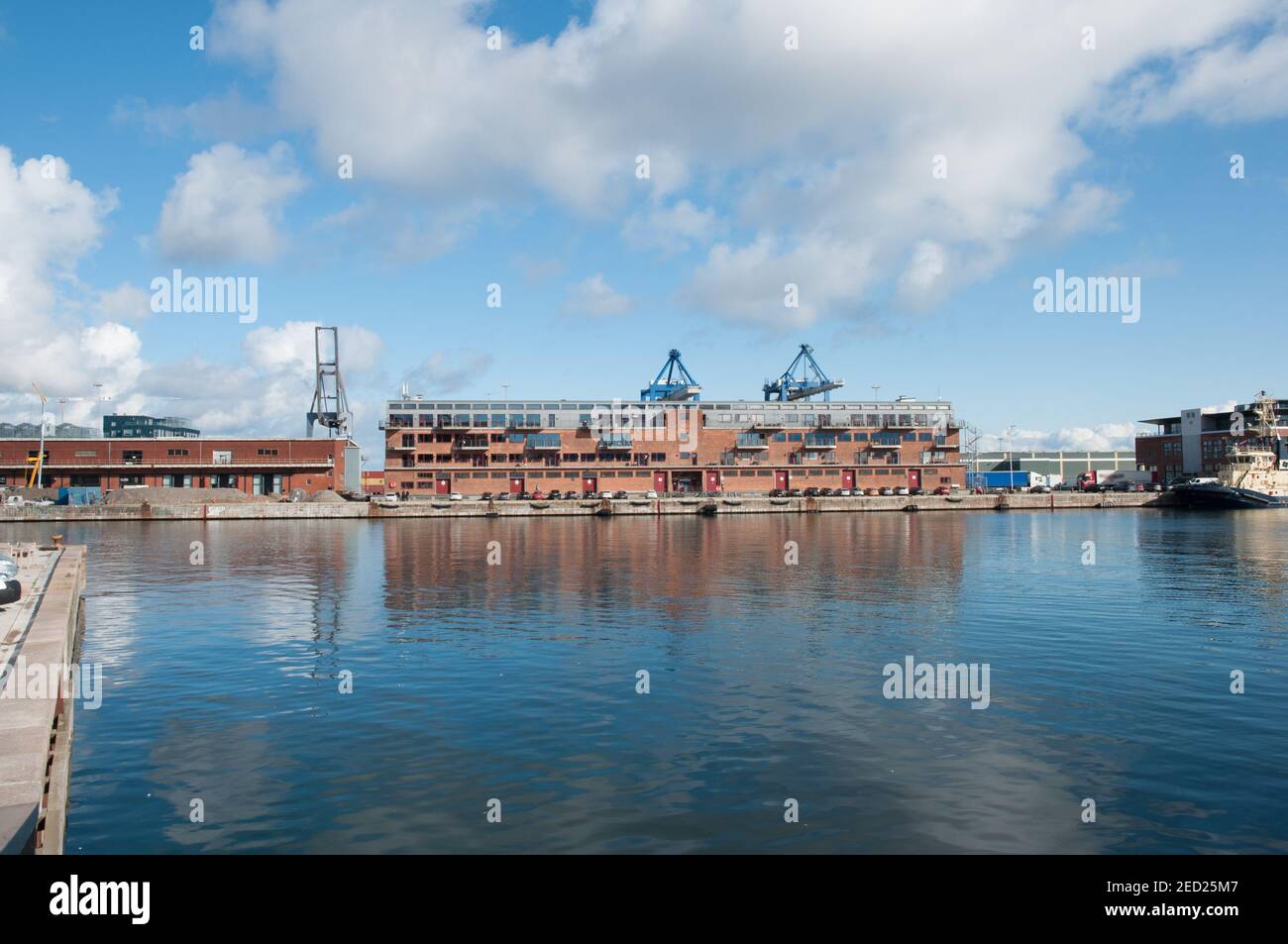 Vecchio magazzino nel distretto di Nordhavn a Copenhagen, Danimarca Foto Stock