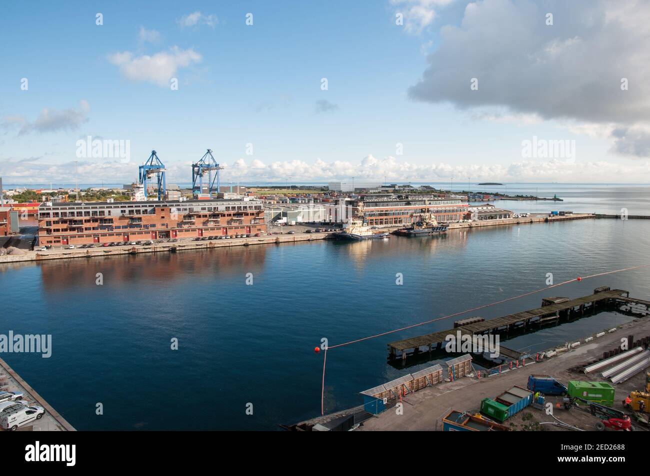 Vista sul quartiere Nordhavn a Copenhagen, Danimarca Foto Stock