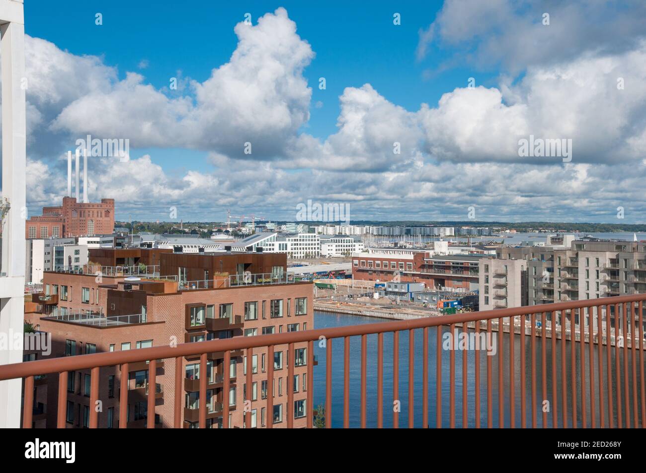 Vista sul quartiere Nordhavn a Copenhagen, Danimarca Foto Stock
