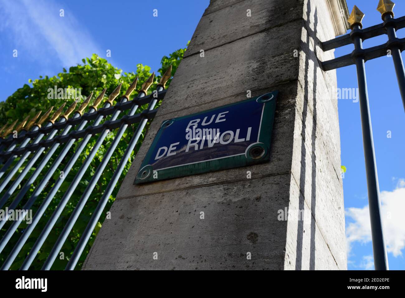 Cartello rue de Rivoli, 1° Arrondissement, Parigi, Francia Foto Stock