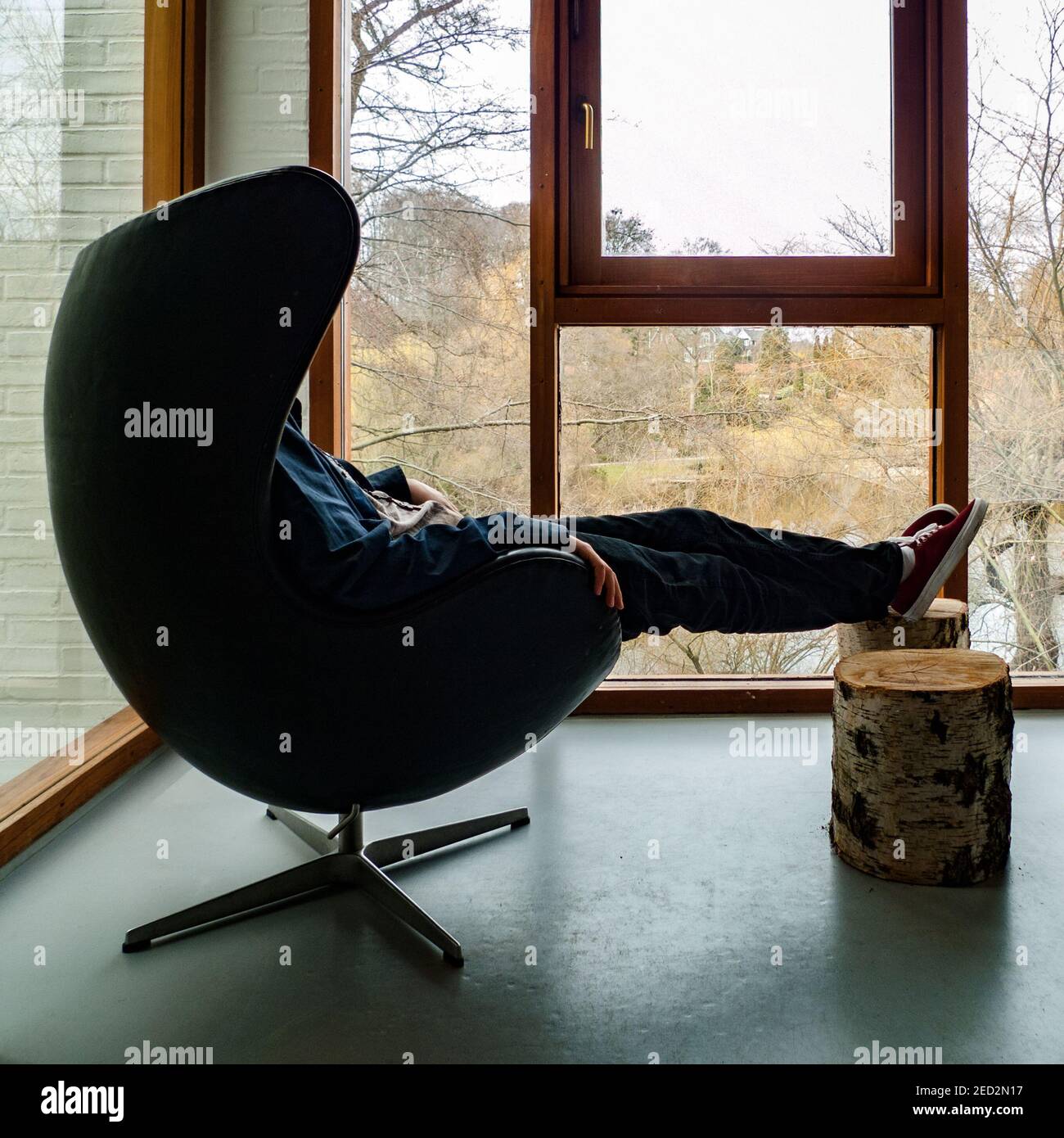 relax in sedia di design, l'uovo Foto Stock