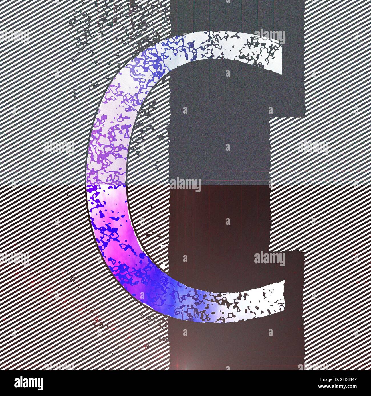 Grafica quadrata con il carattere maiuscolo C come lettera maiuscola Foto Stock