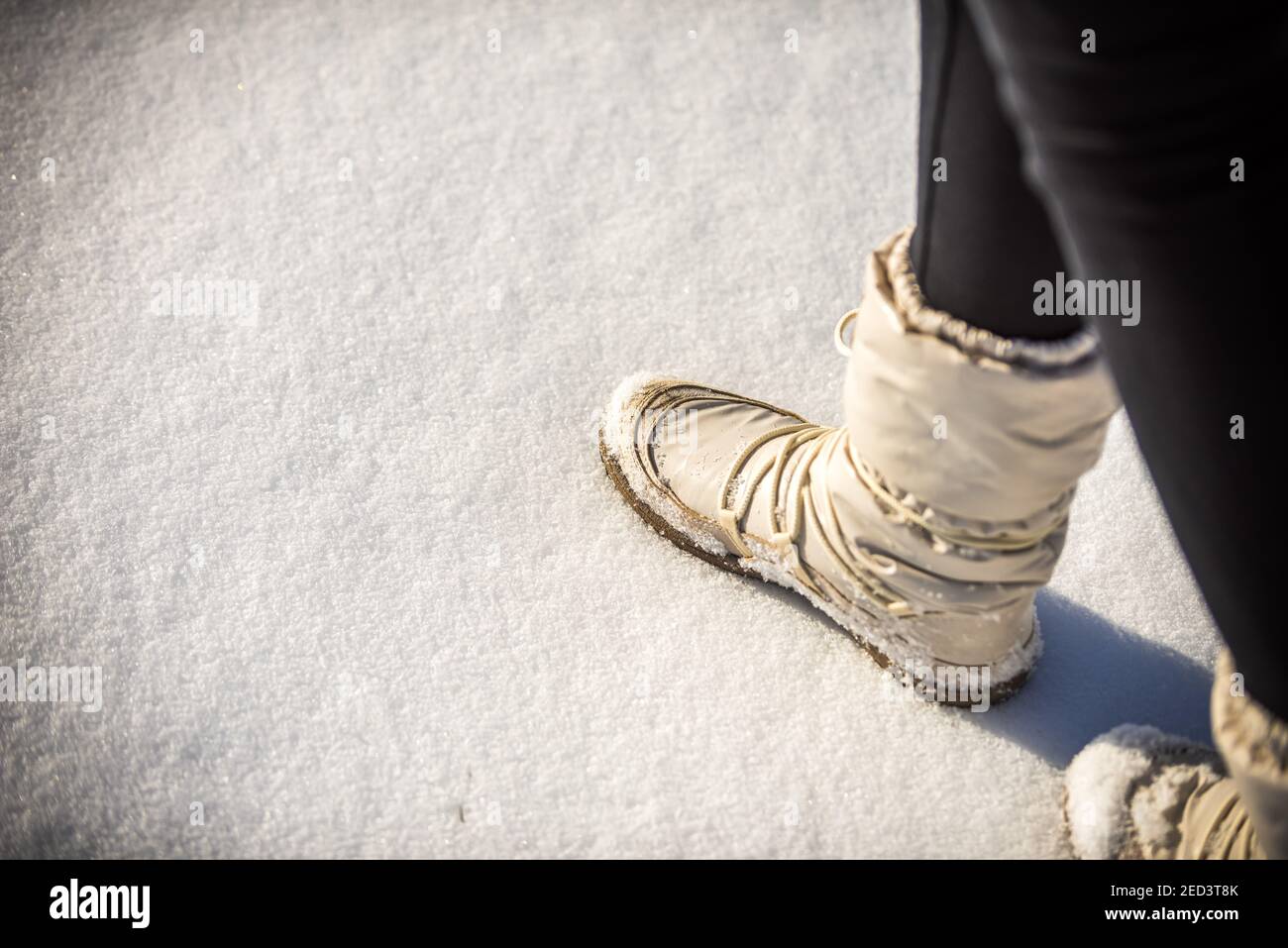 Schuhe im Schnee Foto Stock