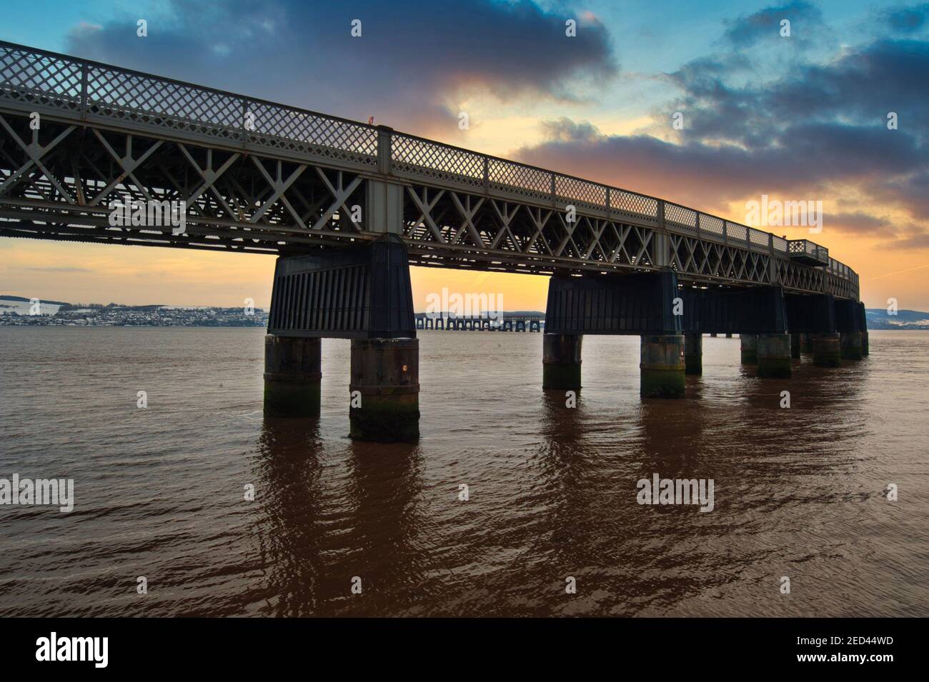 Il Tay Bridge o il Tay Rail Bridge, Dundee, Scozia Foto Stock