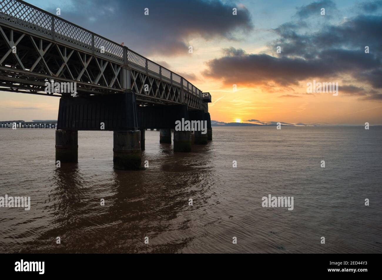 Il Tay Bridge o il Tay Rail Bridge, Dundee, Scozia Foto Stock