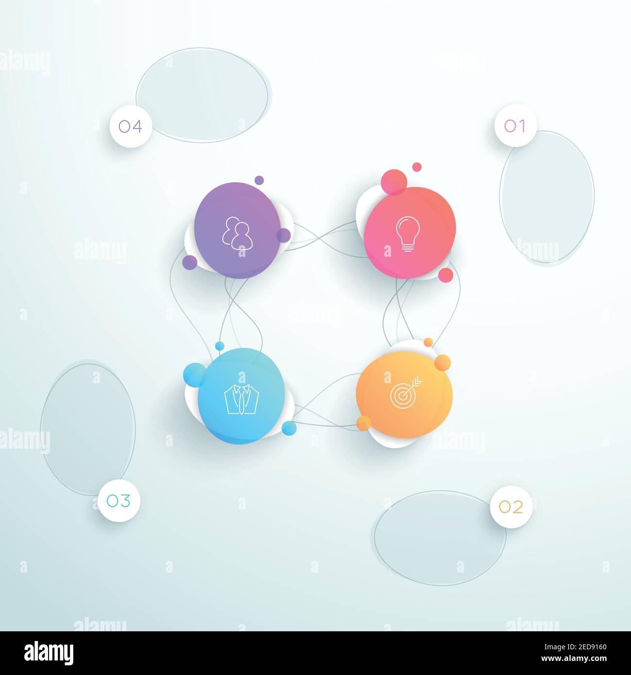 Infografica sul business di Vector Abstract 3d 4 Circle Illustrazione Vettoriale