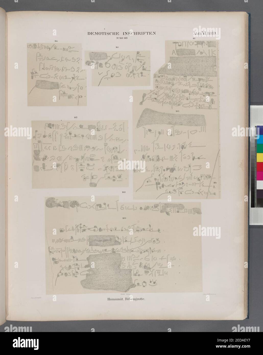 Demotische Inschriften No. 161-169. Hamamât (Wadi Hammamat). Felsengrotte Foto Stock