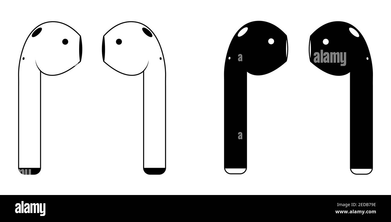 TWS vero wireless stereo bluetooth cuffie wireless vettore TWS vero cuffie stereo wireless per la riproduzione di musica di alta qualità Illustrazione Vettoriale