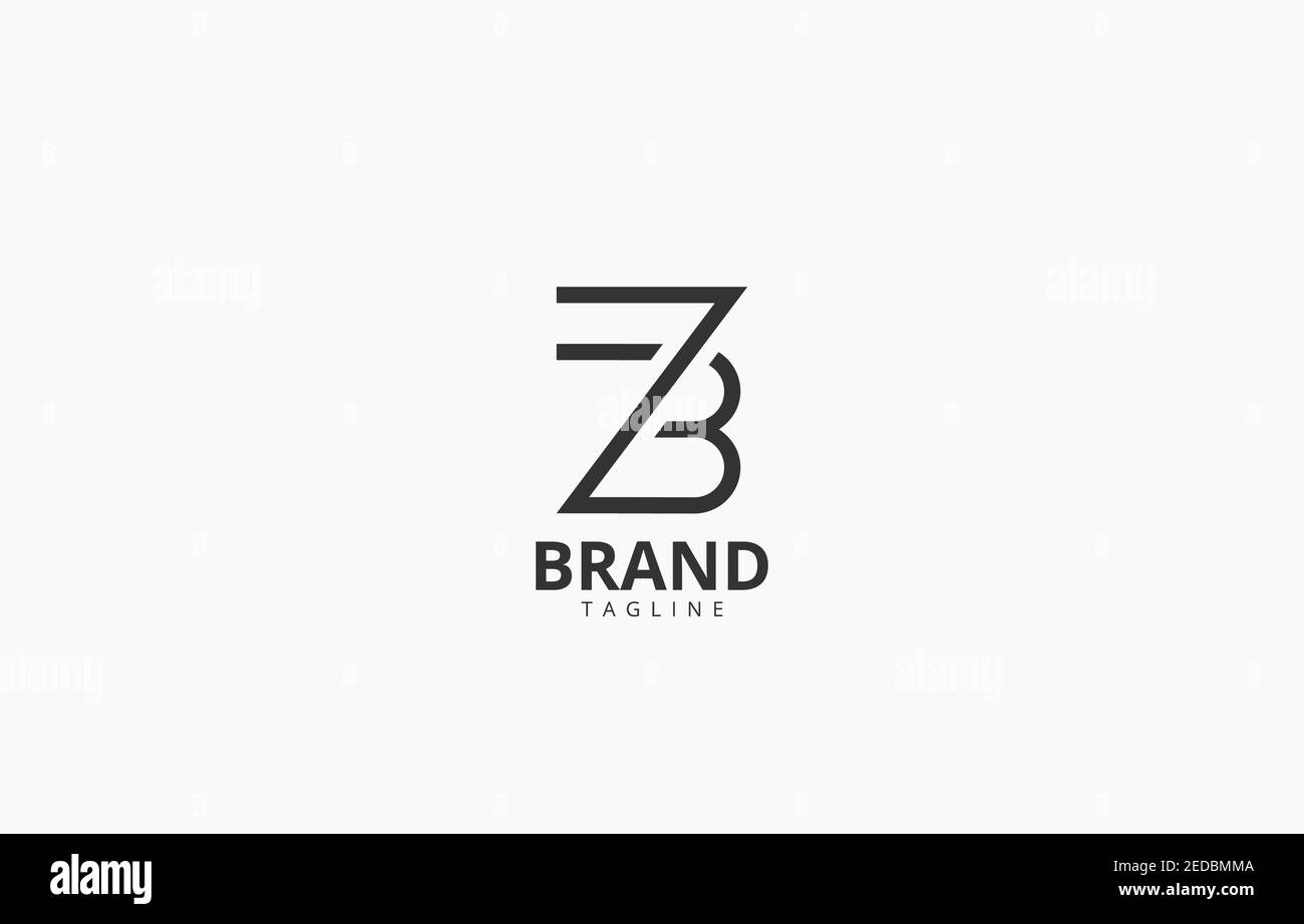 Modello vettoriale del logo del monogramma iniziale per la lettera ZB Z B. per il marchio personale o aziendale Illustrazione Vettoriale