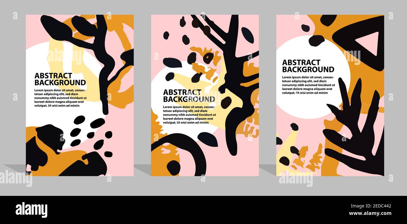 Sfondi tribali astratti con forme di geometria organica audaci. Grandi elementi di design in stile moderno alla moda. Buono per il design di packgage, medi sociali Illustrazione Vettoriale