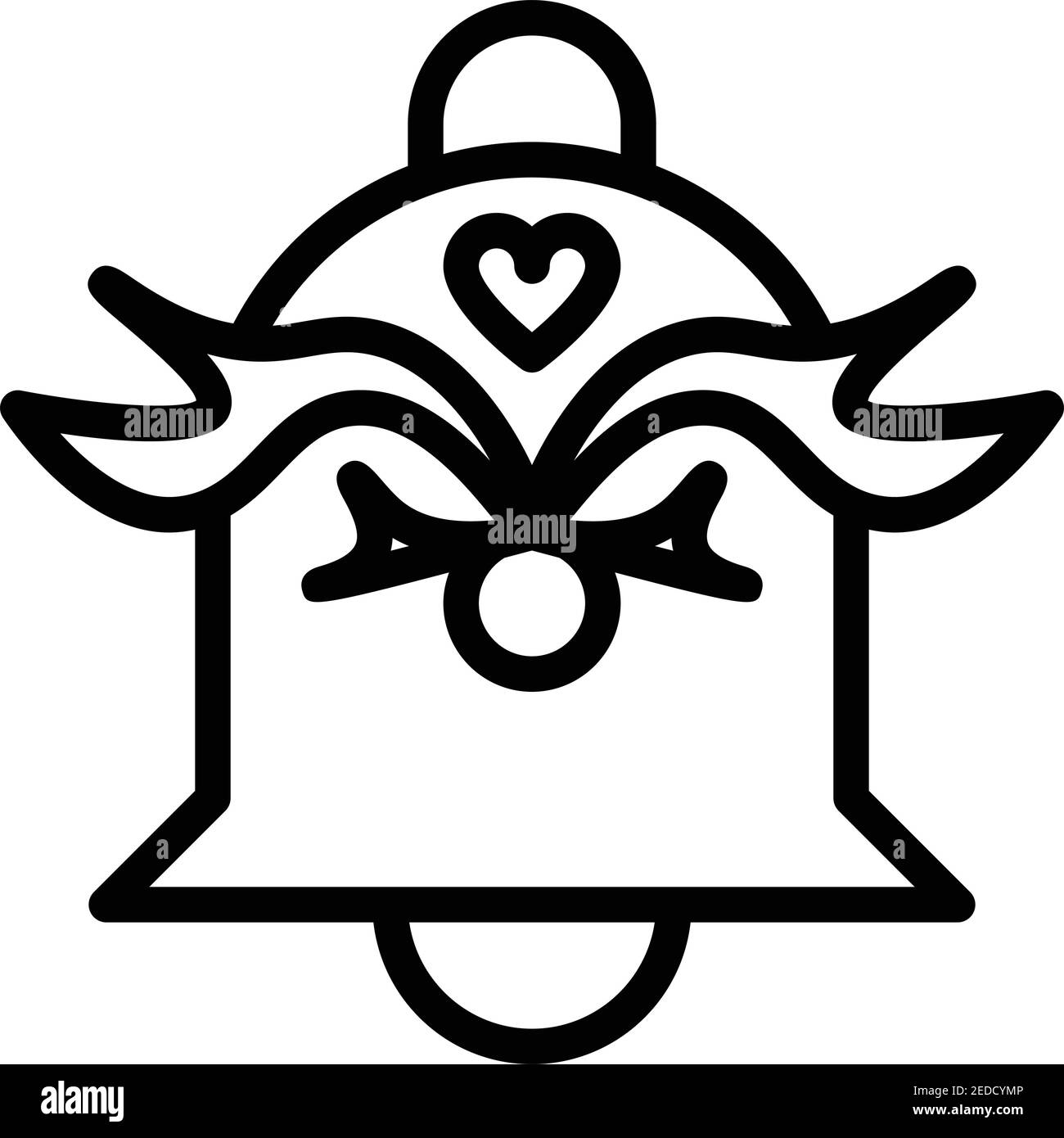 Campana, matrimonio, festa, felice, dating icona. Illustrazione Vettoriale