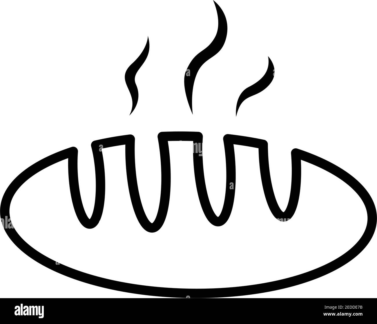 Icona della linea di pane vecto per il web design semplice design on sfondo bianco Illustrazione Vettoriale