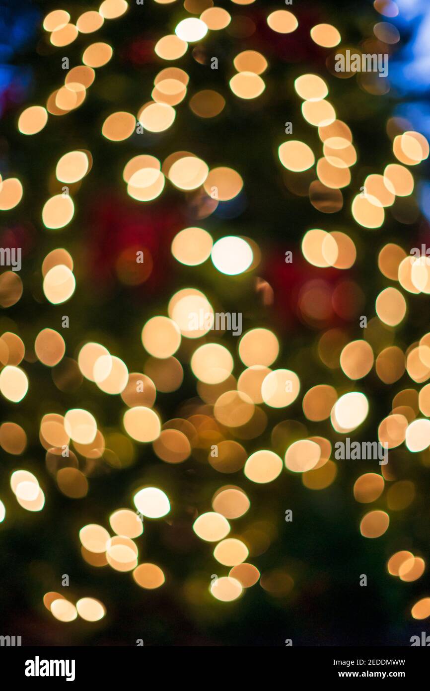 Le luci di vacanza formano un modello astratto sul Linoln Road Mall a Miami Beach. Foto Stock