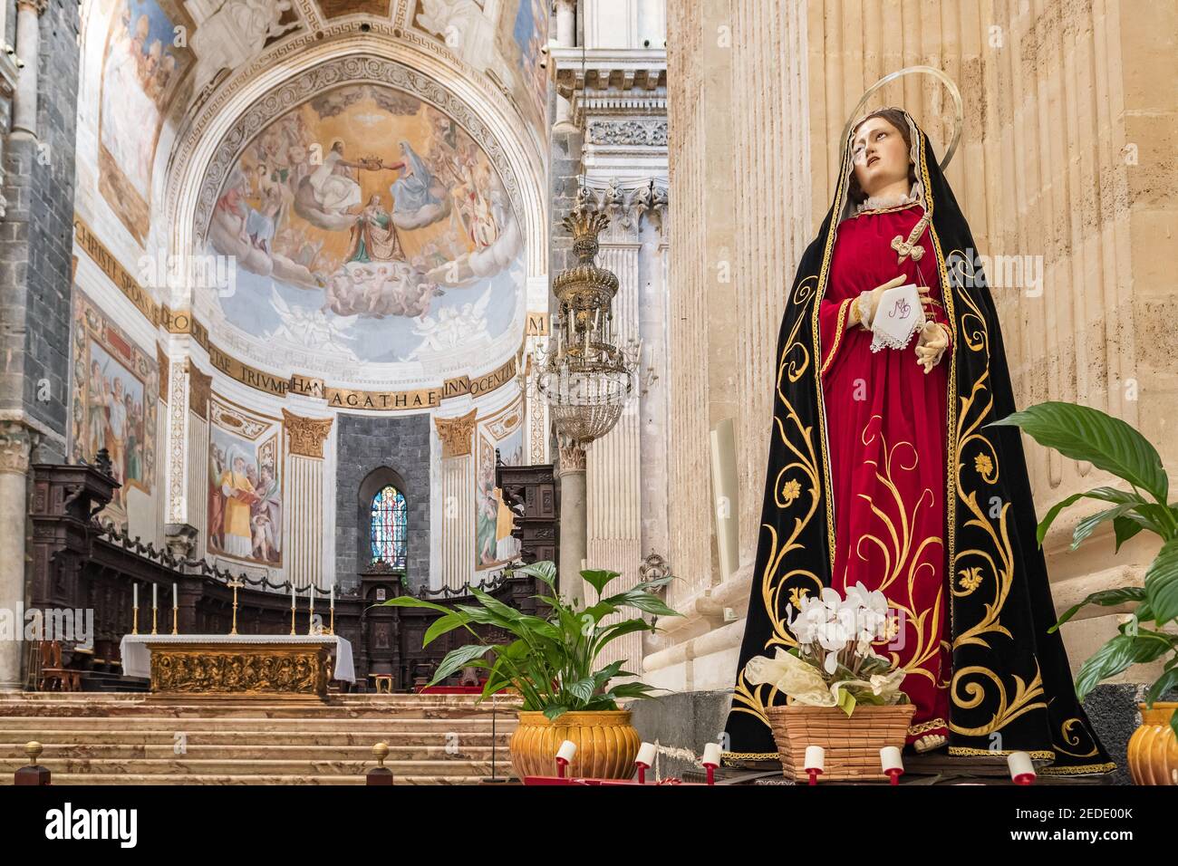 Interno della Cattedrale di Catania a Catania, Sicilia, Italia Foto Stock