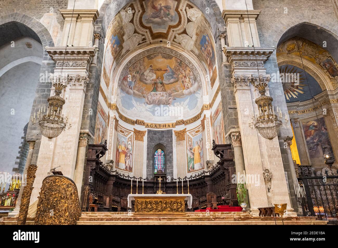 Interno della Cattedrale di Catania a Catania, Sicilia, Italia Foto Stock