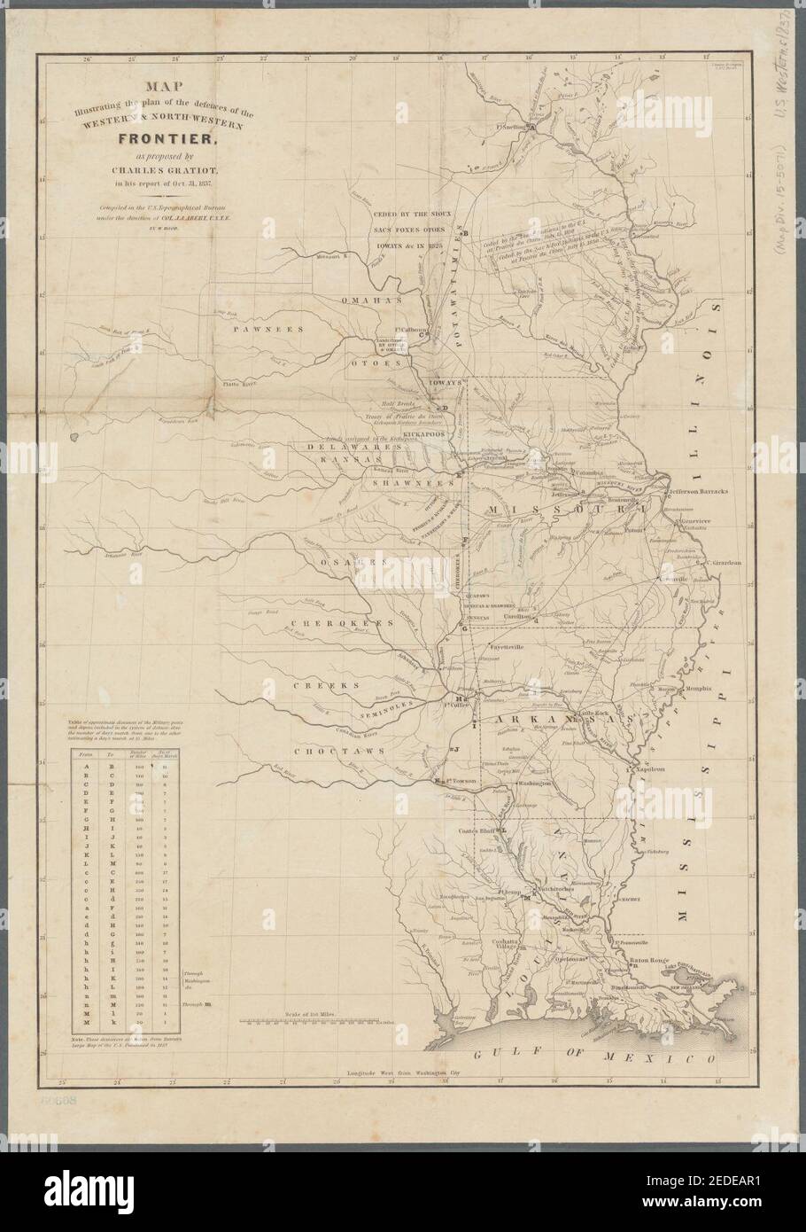 Mappa che illustra il piano delle difese dell'occidente e frontiera nord-occidentale Foto Stock