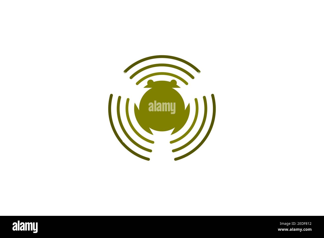 Logo Circle Wireless Frog Illustrazione Vettoriale