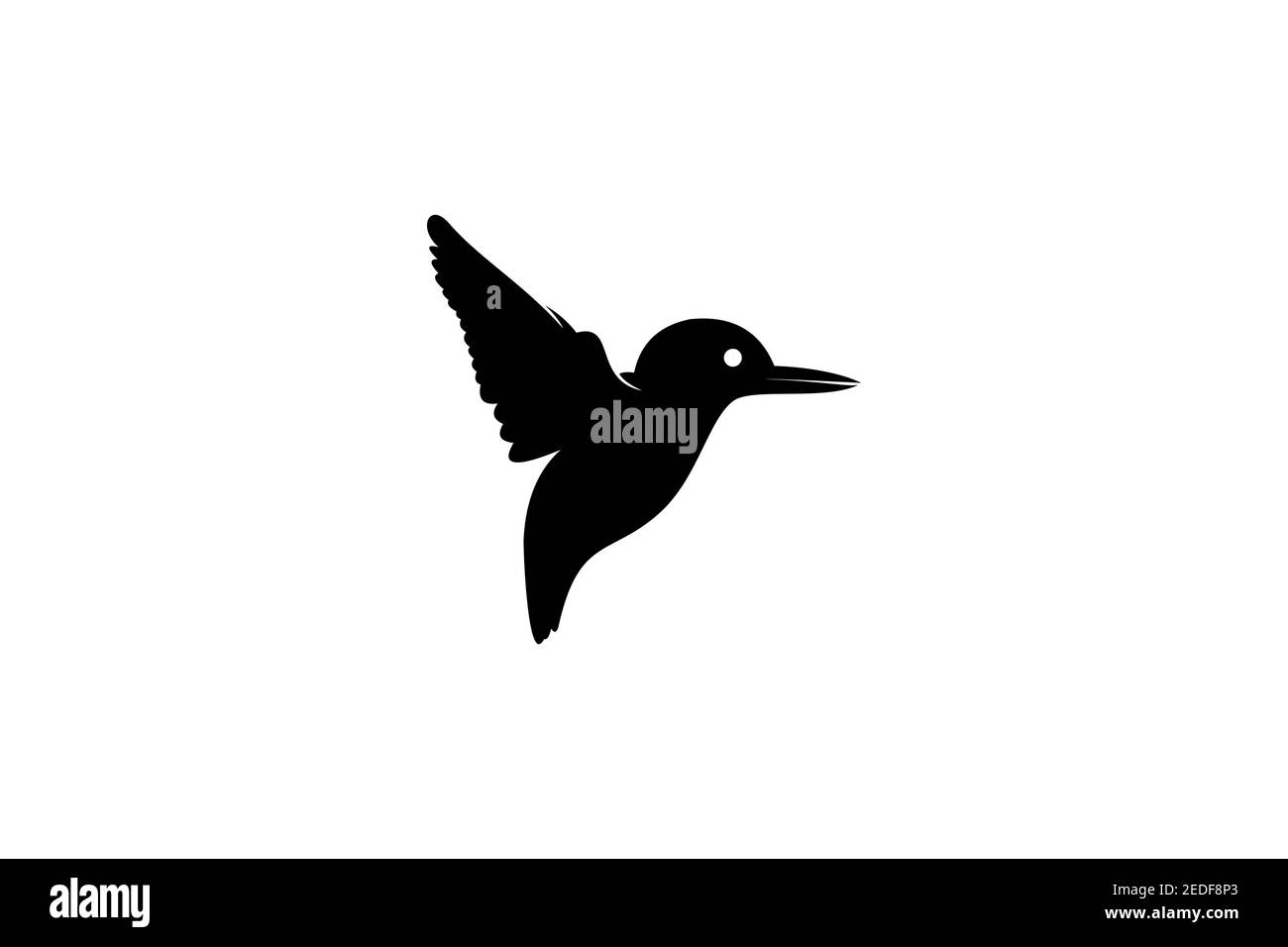 Logo Flying Kingfisher, silhouette uccello design concetto. Illustrazione Vettoriale