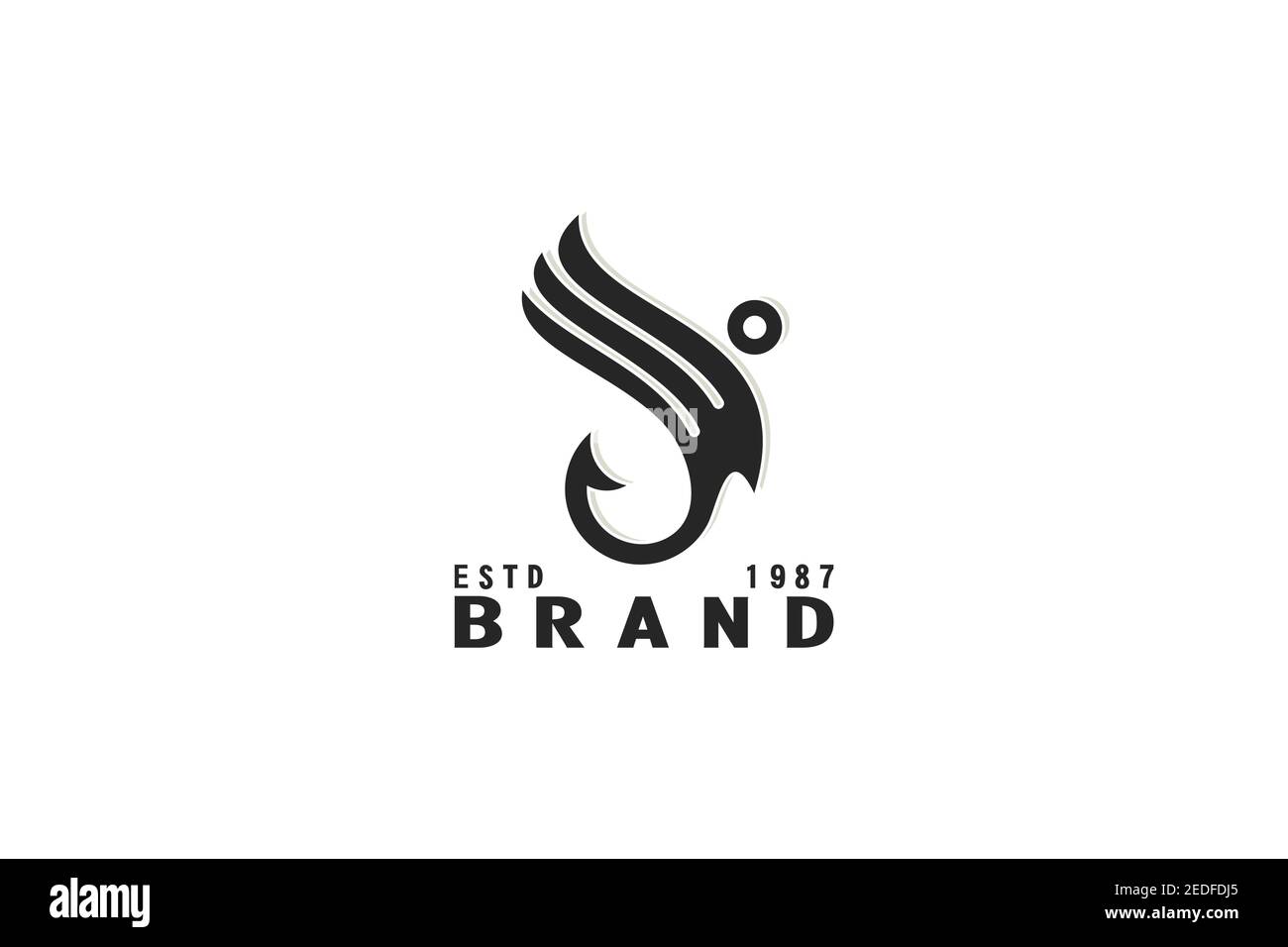 Logo Fishhook alato Illustrazione Vettoriale