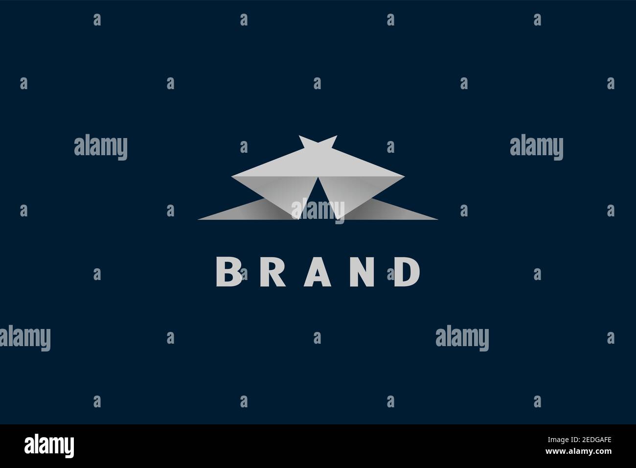 Logo Origami Frog Illustrazione Vettoriale