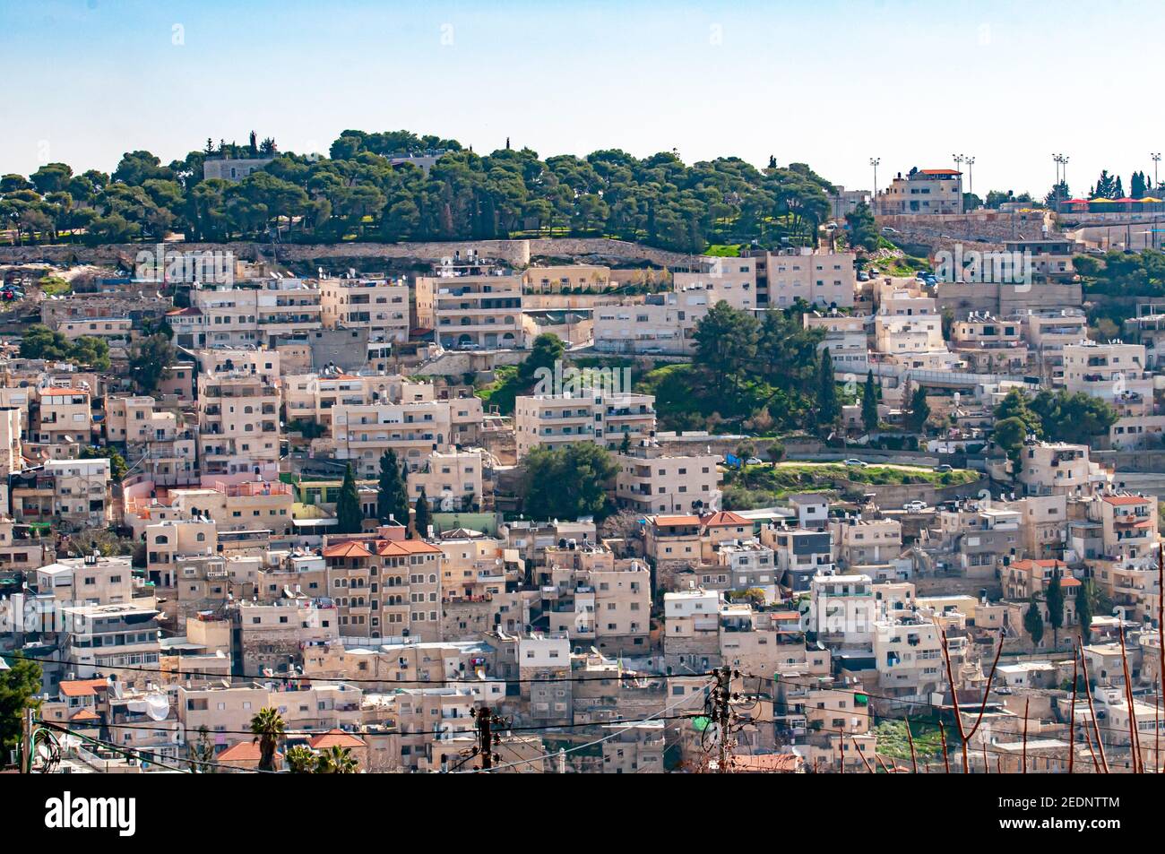 Il villaggio palestinese di Wadi Hilweh a Silwan, Gerusalemme Est Foto Stock