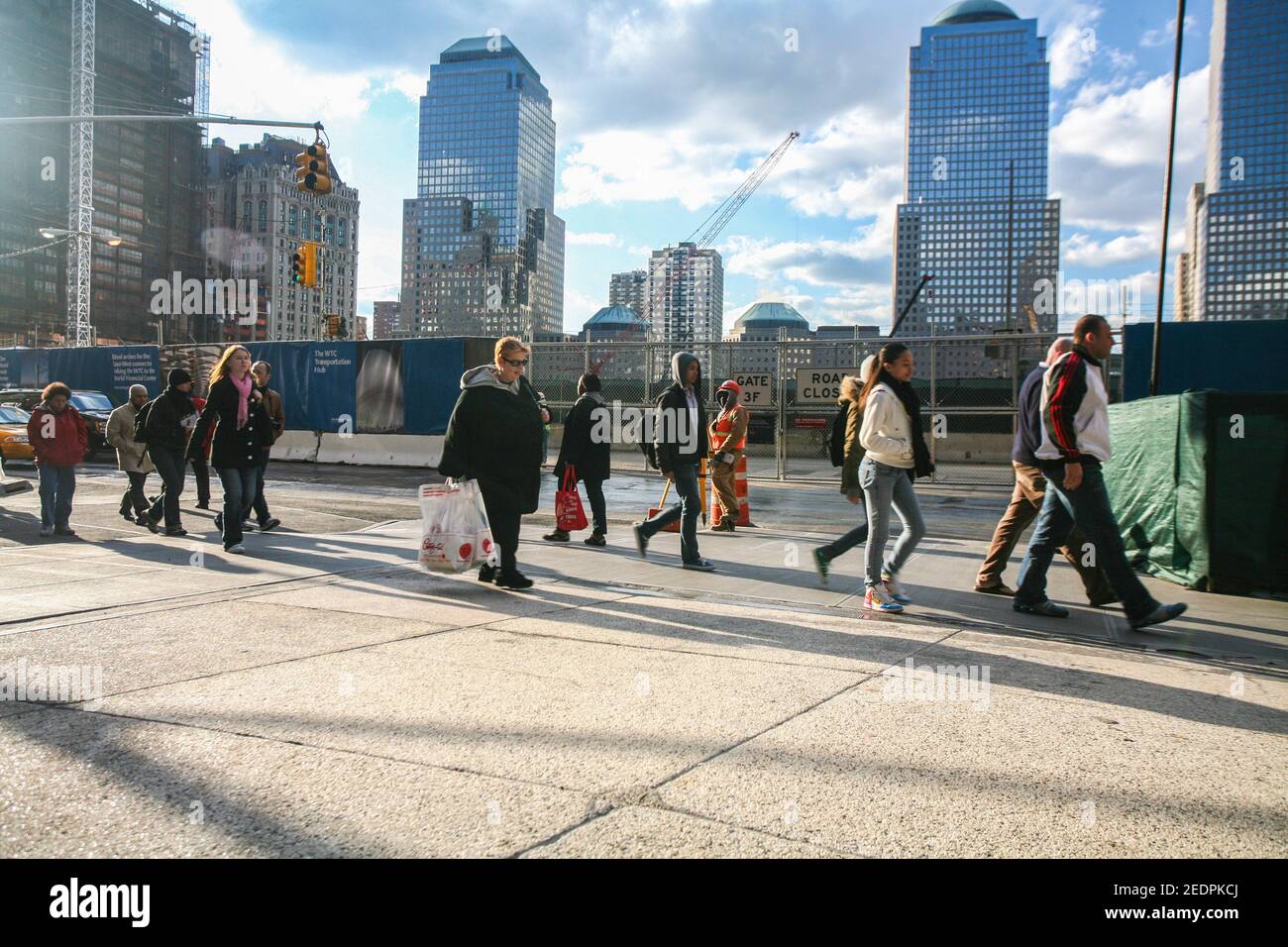 Una passeggiata a Manhatten Island in una fredda giornata invernale nella città di New York. Foto Stock