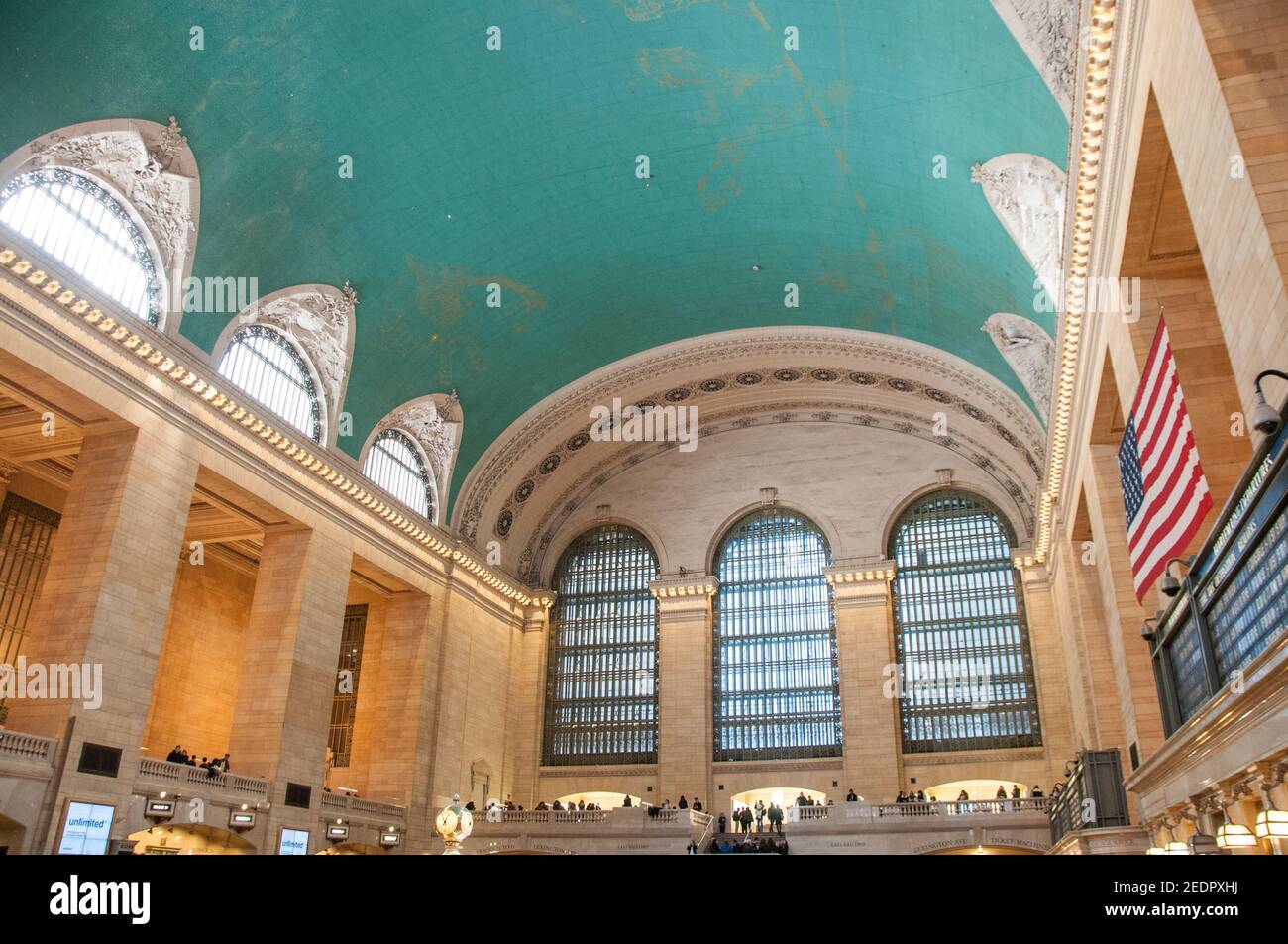 Grande stazione centrale finestre interne e soffitti New York Foto Stock