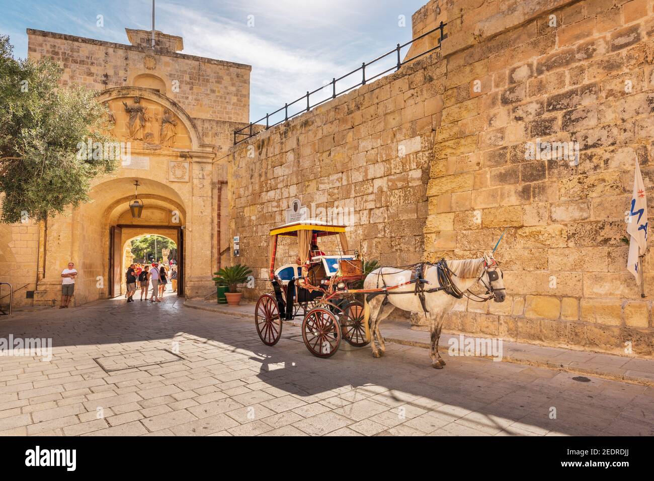 All'interno della porta della città di Mdina Malta Foto Stock
