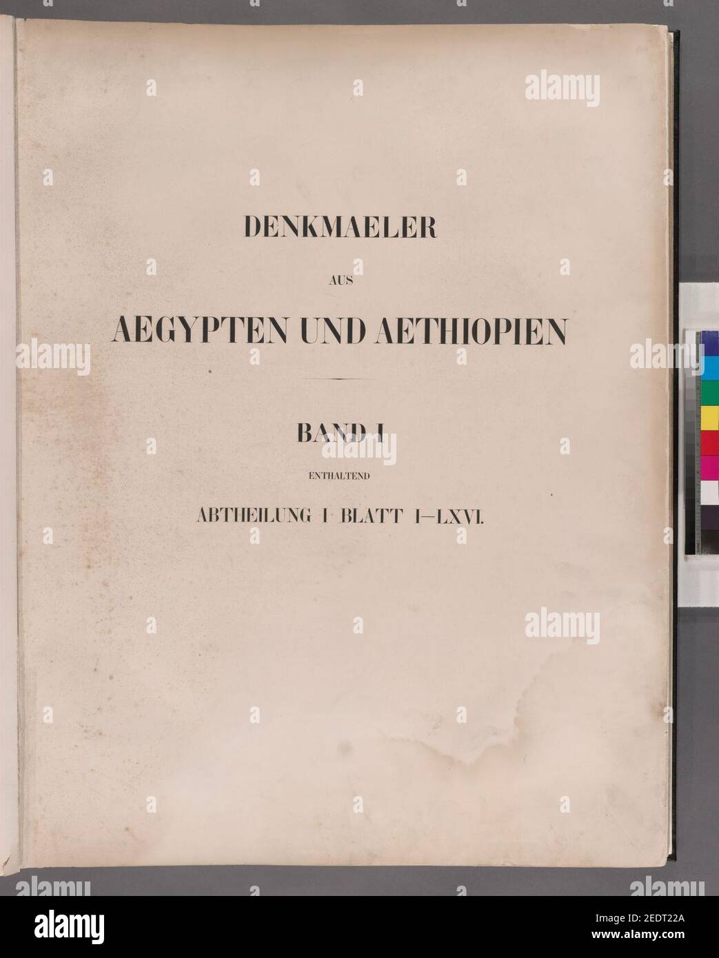 Pagina del titolo) Denkmaeler aus Aegypten und Aethiopien. Gruppo i entaltend Abtheilung i Blatt i-LXVI (1-66) Foto Stock