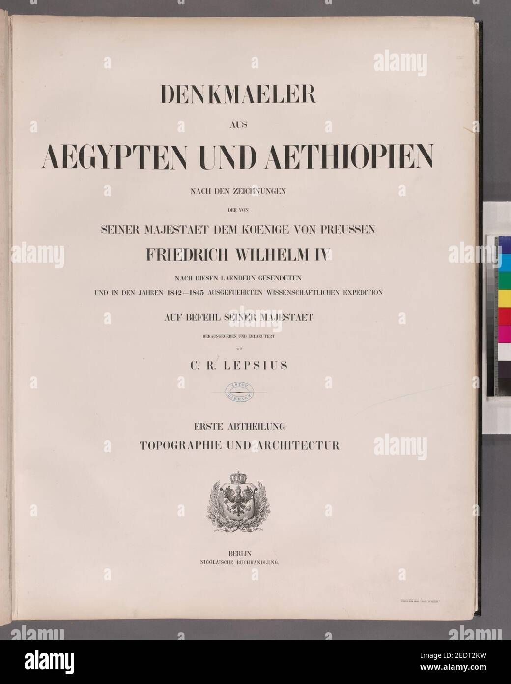 Pagina del titolo). Erste Abtheilung und Aethiopien Erste Abtheilung (Blatt 1 - 66) Foto Stock