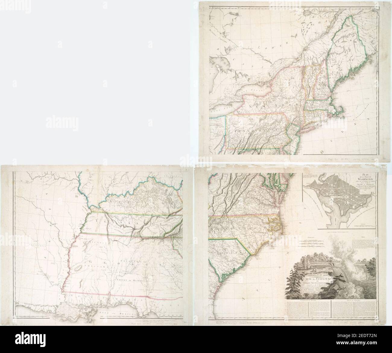 Stati Uniti d'America America - carte des Etats-unis de l'Amérique septentrionale Foto Stock